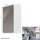 Felsőszekrény, fehér/szürke extra magasfényű, balos, AURORA G40