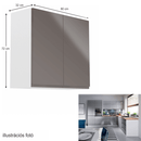 Felsőszekrény, fehér/szürke extra magasfényű, AURORA G80