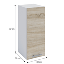 felsőszekrény, tölgy sonoma/fehér, jobbos, FABIANA W - 30