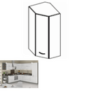 Felsőszekrény, fehér magasfényű, PRADO 60/60 N G-72