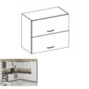 Felsőszekrény, fehér extra magasfényű/szürke, PRADO 80 GU-72