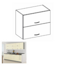 Felsőszekrény, bézs magasfényű/szürke,  PRADO 80 GU-72