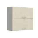 Felsőszekrény, bézs magasfényű/szürke,  PRADO 80 GU-72