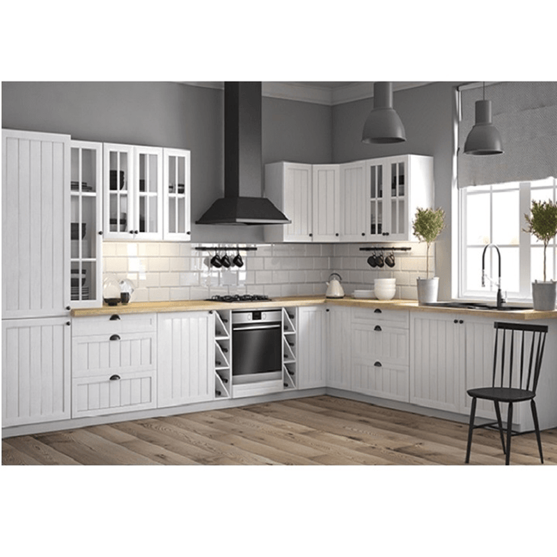 Felsőszekrény üveggel W40S, fehér/sosna andersen, bal PROVANCE