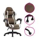 Irodai/gamer szék, barna/fehér, HOSPO