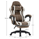 Irodai/gamer szék, barna/fehér, HOSPO