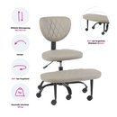 Ergonomikus térdeplőszék, szürkésbarna Taupe ekobőr/fekete, SAMER