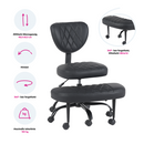 Ergonomikus térdeplőszék, fekete műbőr/fekete, SAMER