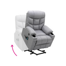 Állítható masszázs fotel, világosszürke, HUDSON