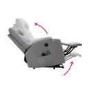 Állítható masszázs fotel, világosszürke, HUDSON