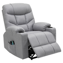 Állítható masszázs fotel, világosszürke, HUDSON