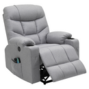 Állítható masszázs fotel, világosszürke, HUDSON