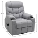 Állítható masszázs fotel, világosszürke, HUDSON