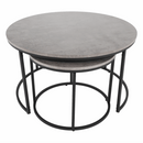 Két dohányzóasztal készlet, beton/fekete, IKLIN