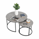 Két dohányzóasztal készlet, beton/fekete, IKLIN