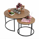 Két dohányzóasztal készlet, tölgyfa/fekete, IKLIN