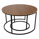 Két dohányzóasztal készlet, tölgyfa/fekete, IKLIN