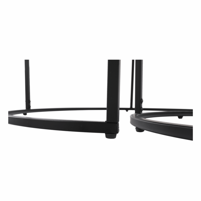 Két dohányzóasztal készlet, tölgyfa/fekete, IKLIN