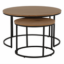 Két dohányzóasztal készlet, tölgyfa/fekete, IKLIN