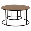 Két dohányzóasztal készlet, tölgyfa/fekete, IKLIN