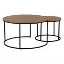 Két dohányzóasztal készlet, tölgyfa/fekete, IKLIN