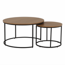 Két dohányzóasztal készlet, tölgyfa/fekete, IKLIN