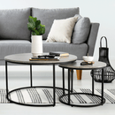 Két dohányzóasztal készlet, beton/fekete, IKLIN