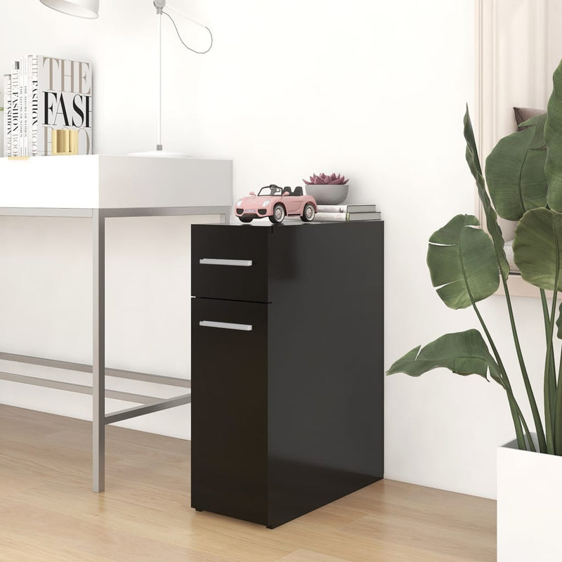vidaXL fekete szerelt fa patikaszekrény 20x45,5x60cm