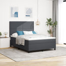 vidaXL Box Spring ágy matraccal sötétszürke 140x200 cm kordbársony szövet