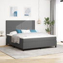 vidaXL Box Spring Ágy Matrac Szürke Super King Kordbársony Szövet