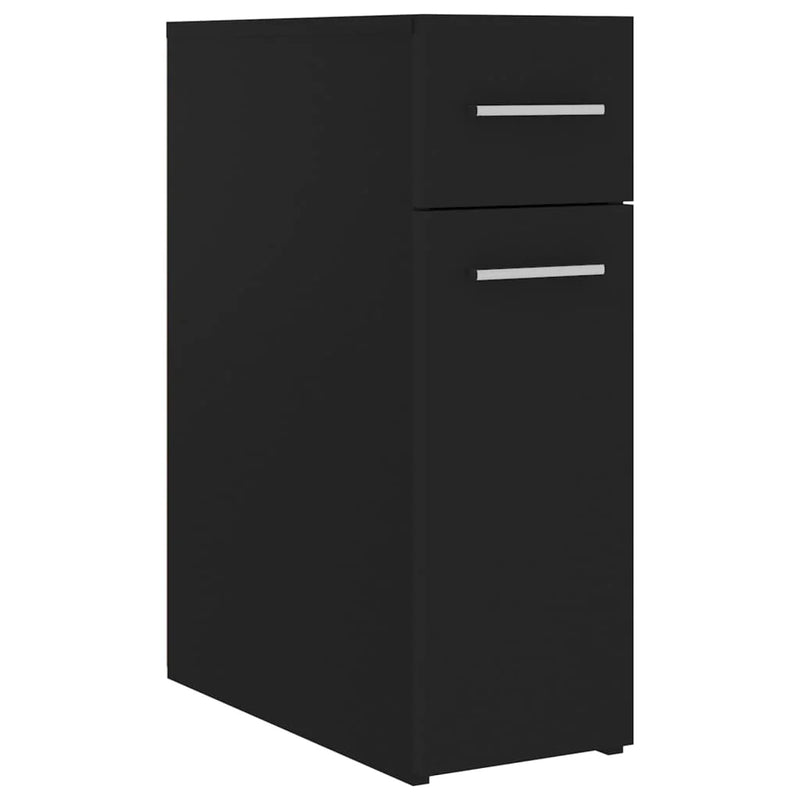 vidaXL fekete szerelt fa patikaszekrény 20x45,5x60cm
