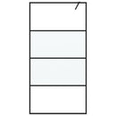 vidaXL fekete selyemmatt ESG üveg zuhanyfal 100 x 195 cm