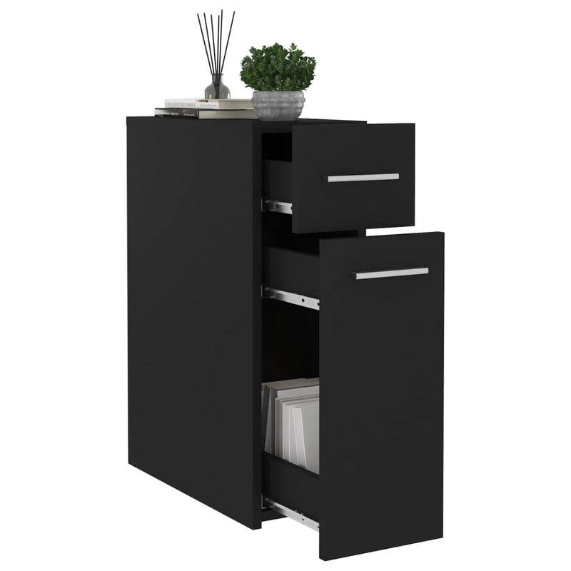 vidaXL fekete szerelt fa patikaszekrény 20x45,5x60cm