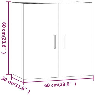 vidaXL fekete szerelt fa faliszekrény 60 x 30 x 60 cm