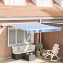 vidaXL Behúzható napellenző Kék és Fehér 350 x 250 cm