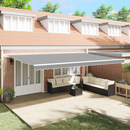 vidaXL Napernyő keret Fehér 600 × 350 cm Alumínium
