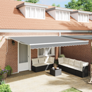 vidaXL Napernyő keret LED -es lámpákkal Fehér 500 × 300 cm Alumínium