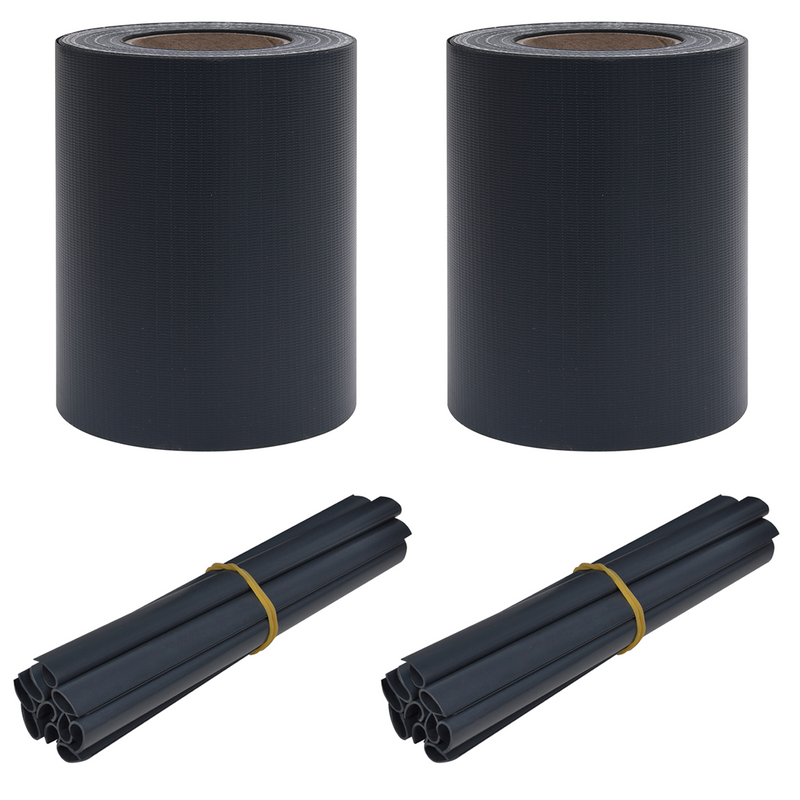 vidaXL Kerti privacy képernyők 2 pcs Sötétszürke 35 x 0.19 m PVC