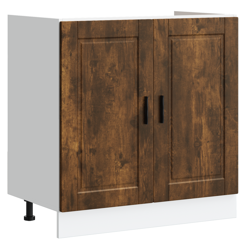 vidaXL Mosogatószekrény Porto 2 pcs Barna 80 x 46 x 84.5 cm Faanyag