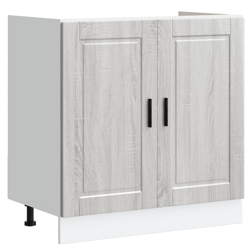 vidaXL Mosogatószekrény Porto 2 pcs Szürke 80 x 46 x 84.5 cm Faanyag