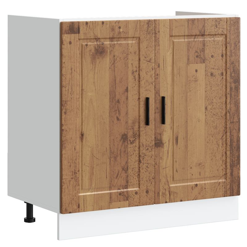 vidaXL Mosogatószekrény Porto 2 pcs Barna 80 x 46 x 84.5 cm Faanyag