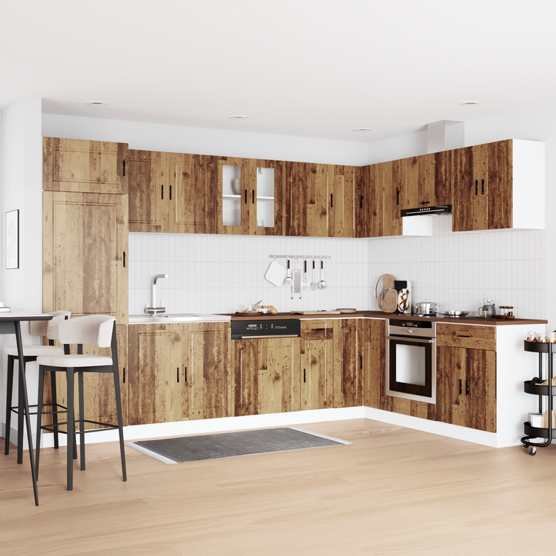 vidaXL Mosogatószekrény Porto 2 pcs Barna 80 x 46 x 84.5 cm Faanyag