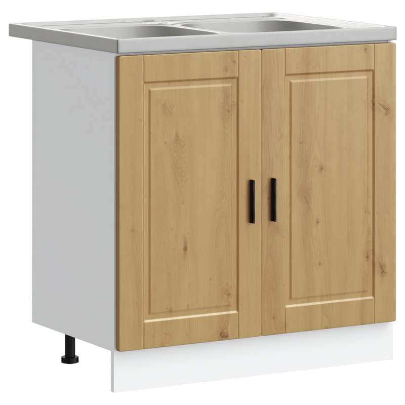 vidaXL Mosogatószekrény Porto 2 pcs Barna 80 x 46 x 84.5 cm Faanyag