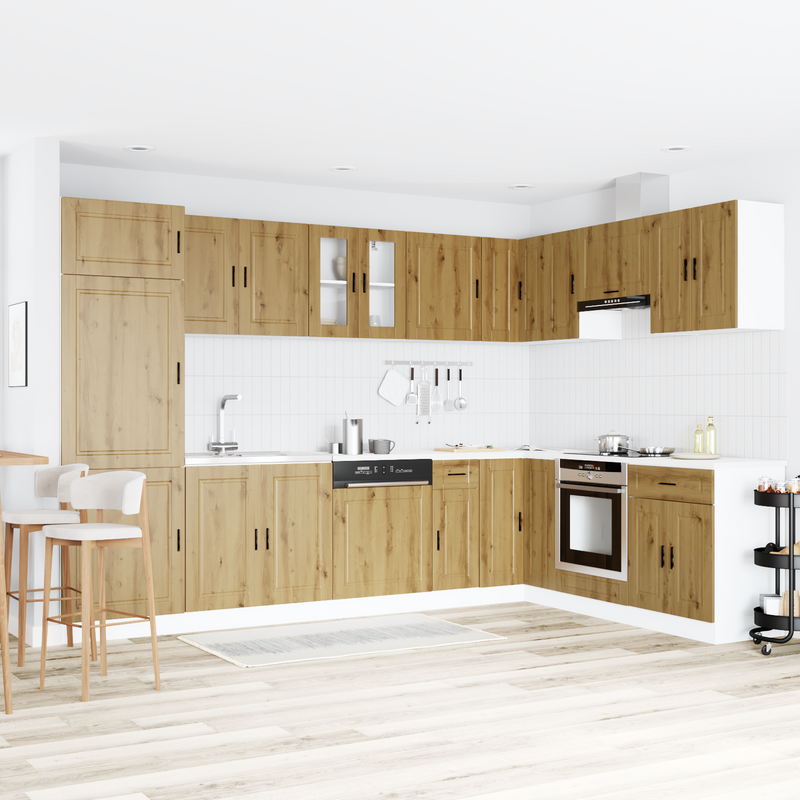 vidaXL Mosogatószekrény Porto 2 pcs Barna 80 x 46 x 84.5 cm Faanyag
