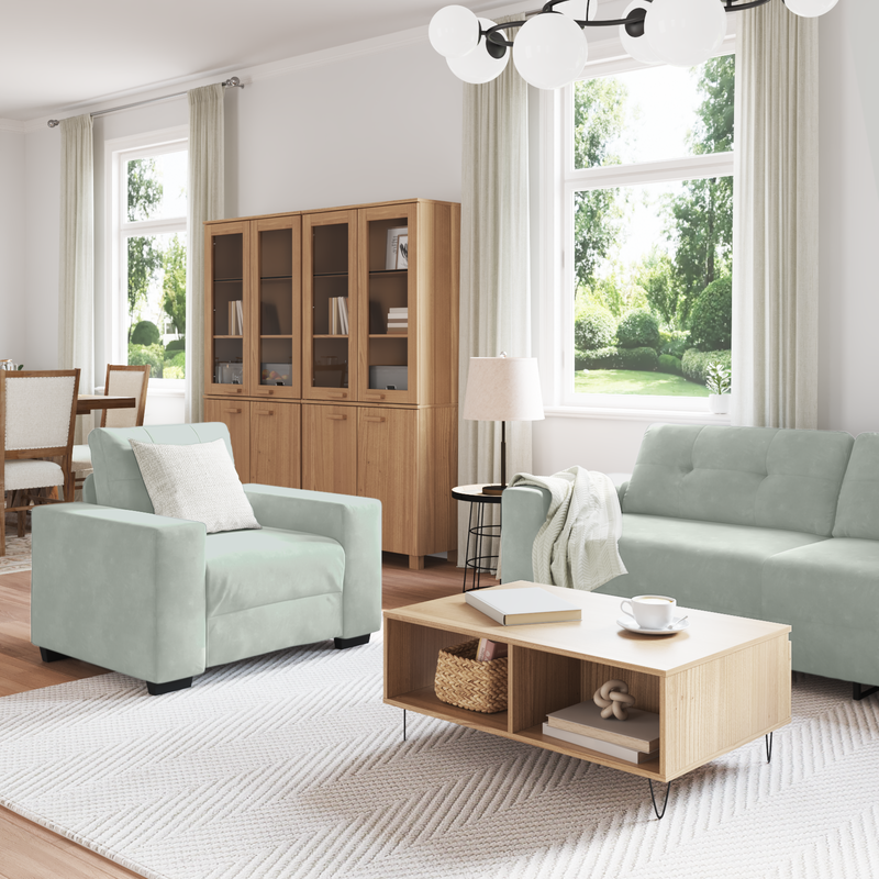vidaXL Kanapé Szett párnával 3 pcs Szürke 221 x 78 x 80 cm Bársony