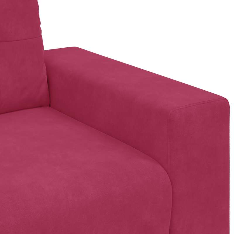 vidaXL Kanapé Szett párnával 3 pcs Bordó 221 x 78 x 80 cm Bársony