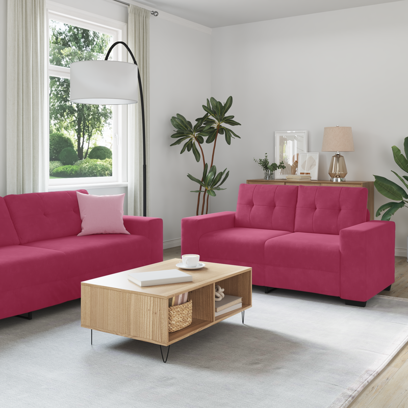 vidaXL Kanapé Szett párnával 3 pcs Bordó 221 x 78 x 80 cm Bársony