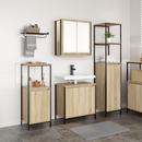 vidaXL Fürdőszoba bútor szett 3 pcs Sonoma Tölgy és Fekete Faanyag