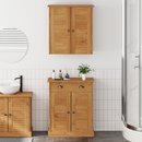 vidaXL Fürdőszoba bútor szett polcokkal VIGO 2 pcs Barna és Mézbarna