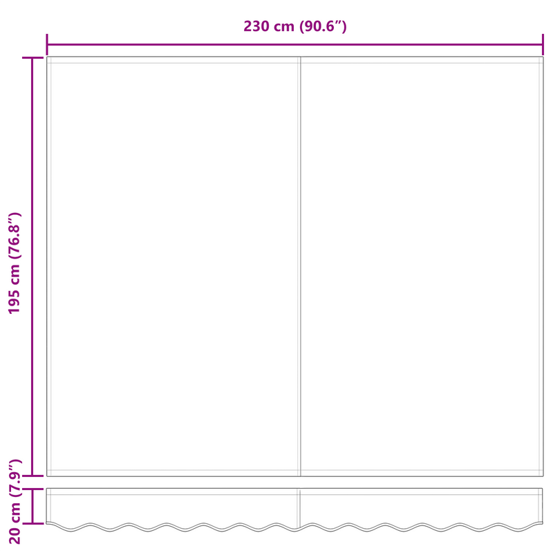 vidaXL Behúzható napellenző Sokszínű 250 x 200 cm